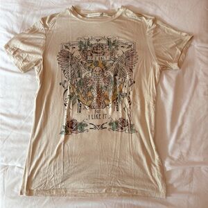 Altar’d State Floral Tan Graphic T-Shirt Size Small